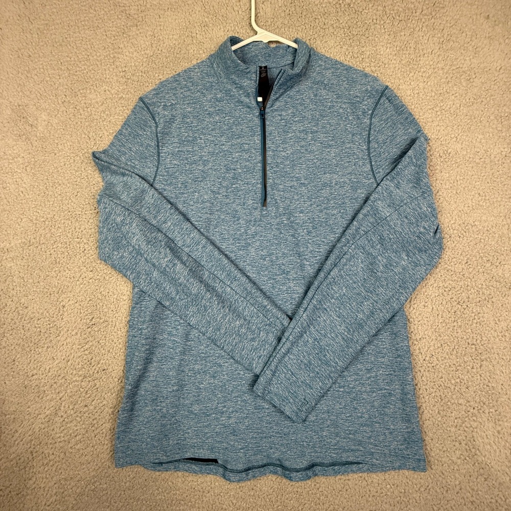 Lululemon Surge Warm Half Zip Pullover Mens Medium Blue Heathered Running Top